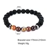 Braccialetti di pietra da 8 mm con perline Bracciale amante di pietre nere opache Agate naturali Un set