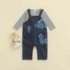 Citgeett automne bébé baby garçons Stripe T-shirt à manches longues et dinosaur jarrel pantalon de vêtements j220711