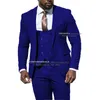 دعاوى الرجال للرجال الخريف/الشتاء الأسود لحفل الزفاف تويد الصوف مزيج الرجال Tuxedos 3 قطع زي Homme تدخين السترة Terno