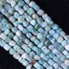 Dominicaine naturel véritable blanc bleu Larimar Cube pépite forme filet irrégulier galet perles en vrac Fit bijoux 15.5"