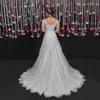 Lindos vestidos de casamento de renda completa uma linha applique beading illusion jóias pescoço mangas compridas v Voltar Abrir Varredura de trem vestidos nupciais