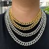 Hip Hop Iced Out Paved Rhinestones 1Set 13MM Miami Curb Cuban Chain CZ Bling Rapper Necklaces With Butterfly For Men Jewelry X0509