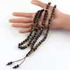 Beaded Strands Tasbih Stone Beads Round Tiger Eye Design Natural Armband 8 10 12 mm Används för smycken Making Taspeeh Gifts Men Kent22