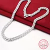 Zincirler 925 STERLING Gümüş 6mm 20 inç zincir kolye Kadınlar Erkekler Chokers Kolyeler Mücevherleri Noel Hediyesi3335849