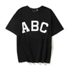 ABCレタープリントラウンドネックコットンショートスリーブTシャツメンズとレディース特大レトロストリートウェアサマーTシャツG1217