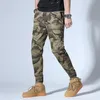 Pantalones vaqueros de estilo coreano para hombre, pantalones Cargo informales con bolsillo grande de camuflaje militar para hombre, ropa de calle, pantalones para correr de Hip Hop