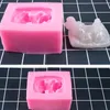 Cake Tools 3D Cute Sleepy Baby Shaped Resin Casting Molds Large Clear Diy Silicone For Epoxy Craft Making Accessories Pink