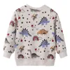 Springen Meter Jungen Mädchen Dinosaurier Sweatshirts Herbst Frühling Kinder Baumwolle Kleidung Verkauf Sport Kinder Mit Kapuze Shirts 211029