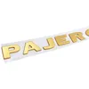 Prata ouro para mitsubishi pajero letras emblema decoração adesivo abs 3d auto dianteiro fender pára-choques tronco fonte logotipo decalque carro tuning6822231