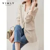 Vimly manteau pour femmes mode cranté simple boutonnage pied-de-poule blazer bureau dame vestes d'affaires vêtements féminins F6390 211019
