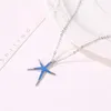 Collares pendientes Estilo océano creativo Collar de estrella de mar Exquisita Cadena de clavícula de color plateado para mujer Regalo de joyería de fiesta en la playa de moda