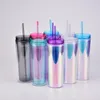 18oz Personliga DIY Acrylic Tumblers med lock och strån BPA Gratis Plast Skinny Tumbler Dubbel Väggkoppar Eco Friendly