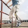 Hip-hopowe spodnie joggery Harem Cargo dla mężczyzn z wieloma kieszeniami wstążki męskie spodnie dresowe Streetwear Casual Mens S-5XL