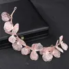 Diademas nupciales de alambre hechas a mano con flores de oro rosa, accesorios para mujer, diademas, joyería para la cabeza de lujo para novia