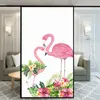 Window Stickers Privacy Windows Film Decoratief Plant Flamingo Gebrandschilderd Glas Geen lijm Statisch Cluling Frosted