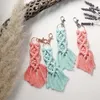 Nyckelring för kvinnor Boho Handgjorda makramsmycken gåva för vänner Keychain Cotton Rope flätad Tassel Color Pendant Fashion J03068953843