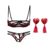 NXY sexy setWomen Lingerie Sexy Seduction Seni aperti Reggiseno push-up piccolo Set di biancheria intima per mutandine 1127