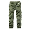 Fashion Solid Cotton Cargo Pants Men Casual Slim Workout Men Trousers Multi-pocket G0104