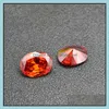느슨한 다이아몬드 쥬얼리 오렌지 붉은 색 돌 8 크기 2 * m-4 * 6mm 타원형 Hine 컷 큐빅 지르코니아 합성 보석 비즈 드롭 델리 빙용