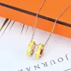 Fashion Enamel Rainbow Letter Pendant Necklace for Women Girls Short Color Gold Drop Oil Necklaces Chain Female Jewelry