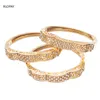 Wholesale Gold Color Cuff Bracelet Morocco Women Ethnic Wedding Jewelry Dubai Rhinestone Side Open Bangles Bridal Gift Q0719