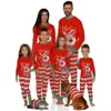 2021 Noël Père Noël Famille Pyjamas Assortis Adulte Enfant Pyjama Ensemble Bébé Barboteuse Mignon Père Noël Cerf Pingouin Xmas Famille Tenues H1014