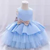 Baby Girl's Dresses Bow Sequins Lace Decor Backless Sleeveless Hollowed Out At The Back Formal Puffball Princess Dress Clothing 1036 E3