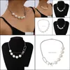 Chokers Necklaces & Pendants Jewelry Goth Baroque Pearl Choker Necklace Women Wedding Punk Sexy Iron Chain Beaded Big Clasp Aesthetic Drop D