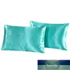 İpek Emülasyon Saten Yastık Kılıfı 20 * 26 inç Katı Renk Yastık Kapak Yaz Buz Ipek Yastık Kılıfı Yatak Supplie LZ0489