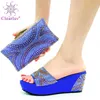 Shoes and Bag Set Selling Italian Style Slingbacks African Women Slippers Nigerian Sandals High Quality 210624