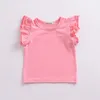 Baby Girls Shirts Solid 6 couleurs à manches à volants Tops Kids Casual Clothes Girls Lace Tshirts Summer Baby Toddler Teens Vêtements 06067241624