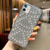 Luxo Flash Blin Diamante Pearl Case para iPhone 11 Pro Max Xs XR 8 7Plus com cordão de corrente moda traseira tampa de pérola diamante