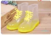 Kristallgelee-Schuhe, flache Martin-Regenstiefel, modische, transparente Perspektive, Regenstiefel, Wasserschuhe, Damenschuhe, Bonbonfarbene Regenschuhe