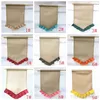 31*46 cm Sackleinen Garten Flagge DIY Jute Rüschen Leinen Hof Hängen Flagge Tragbare Leere Banner Haus Weihnachten hochzeit Dekoration XVT0857