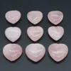 Other 12Pcs Natural Healing Crystal Rose Quartz Heart Love Worry Stones Set Bulk Polished Pocket Palm Thumb Gemstones Chakra Balan170G