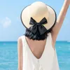 ワイドブリム帽子女性手作りかぎ針編み女性のための大きな折りたたみストロー女性夏の夏の帽子ファッションビーチ女性のJX41