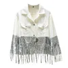 veste en paillette blanche