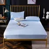 600TC Egyptian Cotton Super soft Solid Fitted Sheet Mattress Cover Four Corners With Elastic Band Bed Sheet Pillowcase #s 210626
