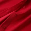 Rote halbe Hülse Hemd Frauen Casual Sommer Streamer Mode formale V-Ausschnitt Chiffon Blusen Büro Damen Temperament Arbeit Tops 210604