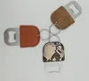 10 kleuren roestvrij staal bierflesopener PU lederen sleutelhanger hanger huishoudelijke keuken tool kurkentrekker sleutelhanger SN2679