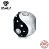 Vintage Kralen Bisaer 100% 925 Sterling Zilver Zwart Wit Enamel Charms Tai Chi Shape Charms voor Sieraden Maken EFC192 Q0531