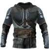 Męskie bluzy bluzy 2022 Europa i Ameryka God of War Armor 3D Digital Printed Bluza z długim rękawem proste z kapturem pullover
