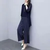 Chiffon Pantsuits Dames Pant Pakken Voor Moeder van de Bruid Outfit Formele Bruiloft Gast Gestreepte Wide Pen Losse 3 Stuk Sets 211105