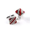 Crystal Stripes manschettknappar Black Red Stripe Diamond Cuff Links -knappen för Mens Formal Business Business Suit Shirt Smycken Will och Sandy