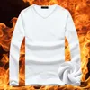 Tops de inverno homens camiseta roupa interior térmica thermo long warm johns v pescoço espesso roupa de lã para 211211