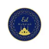 40pcs 8guests Eid Mubarakハッピーラマダンパーティー用品お祝い装飾使い捨て紙プレートカップナプキン210925