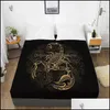 Sheets & Sets Bedding Supplies Home Textiles Garden 3D Hd Digital Printing Custom Bed Sheet With Elastic,Fitted Twin Fl Queen King,Golden On