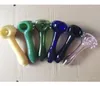 Newest Colorful Glass Pipe Oil Burner Tobacco Spoon Filter Pipes Dry Herb smoking hand made Cigarette Tools 6 Colors 11.5cm Length