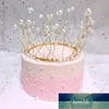 Mini Crown Princess Topper Crystal Pearl Tiara Ornamenti per capelli per bambini per la festa di compleanno di nozze Strumenti per decorare la torta Prezzo di fabbrica design esperto Qualità più recente