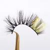Glinsterende gekleurde 3D Mink Eyelashes 18-23mm Diamond False Wimper Shiny Cosplay Party Eye Washes Extension Makeup